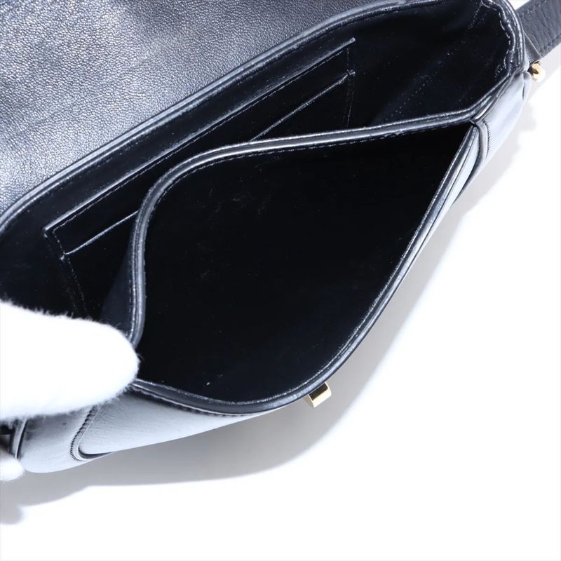 Celine Buzas Ses 16 Medium Leather Shoulder Bag Crossbody Hand Black Women's