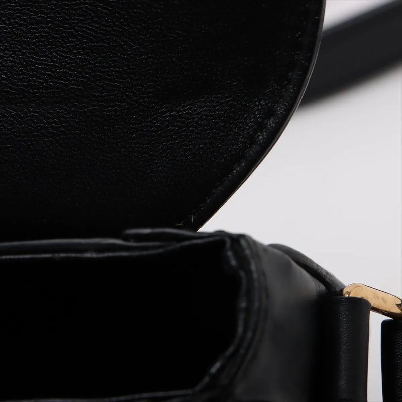 Celine Buzas Ses 16 Medium Leather Shoulder Bag Crossbody Hand Black Women's