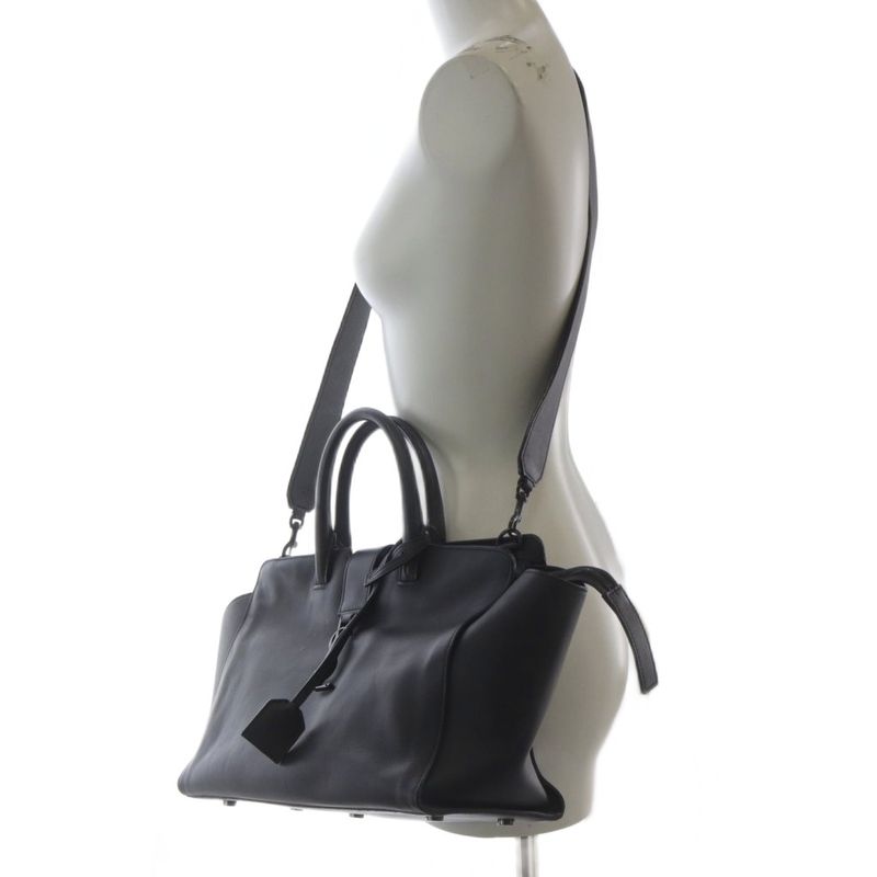 Saint Laurent Paris Downtown Cabas Shoulder Bag Handbag 2way Black