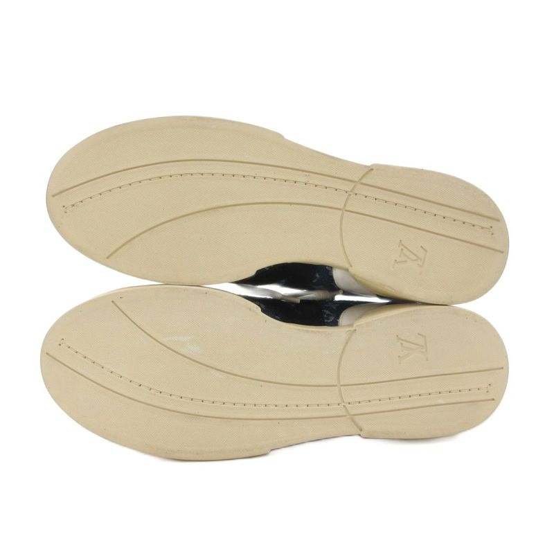 Louis Vuitton Monogram Sneakers Shoes Low Cut Denim 5.5 Indigo Blue Ba1106 JS -