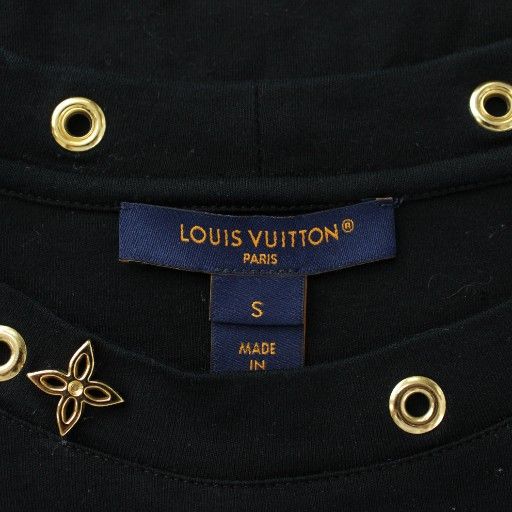 Louis Vuitton T-shirt Cut And Sewn Short Sleeves Crew Neck Side Straps Gold