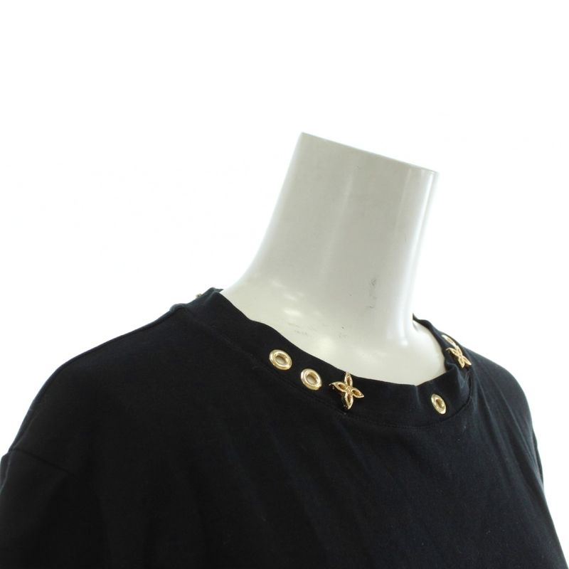 Louis Vuitton T-shirt Cut And Sewn Short Sleeves Crew Neck Side Straps Gold