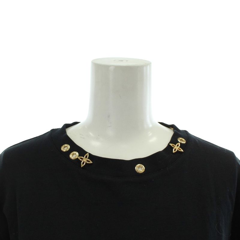 Louis Vuitton T-shirt Cut And Sewn Short Sleeves Crew Neck Side Straps Gold