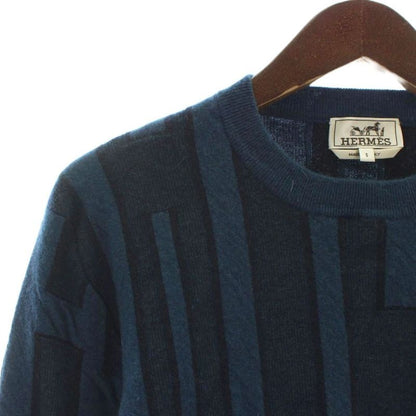 Hermes Made In Italy Knitted Sweater 100% Cashmere Long Sleeves Crew Neck H