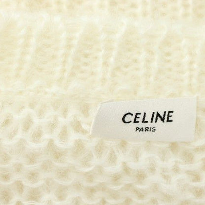Celine 22AW Eddy Period Boxy Aran Sweater Knit Mohair Wool Mix Long Sleeve Crew