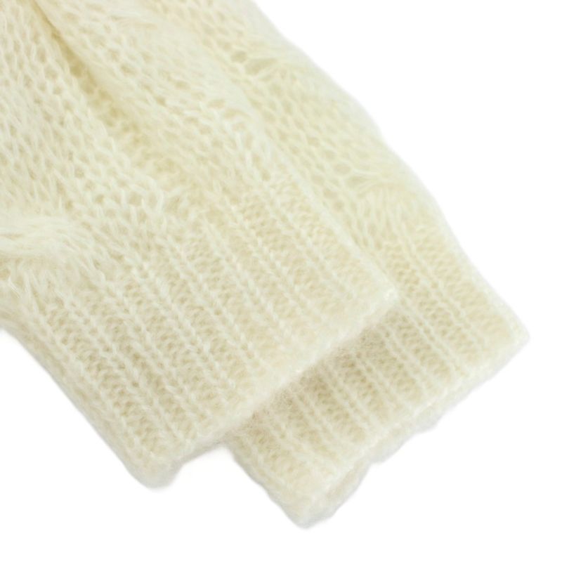 Celine 22AW Eddy Period Boxy Aran Sweater Knit Mohair Wool Mix Long Sleeve Crew