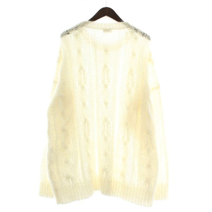 Celine 22AW Eddy Period Boxy Aran Sweater Knit Mohair Wool Mix Long Sleeve Crew