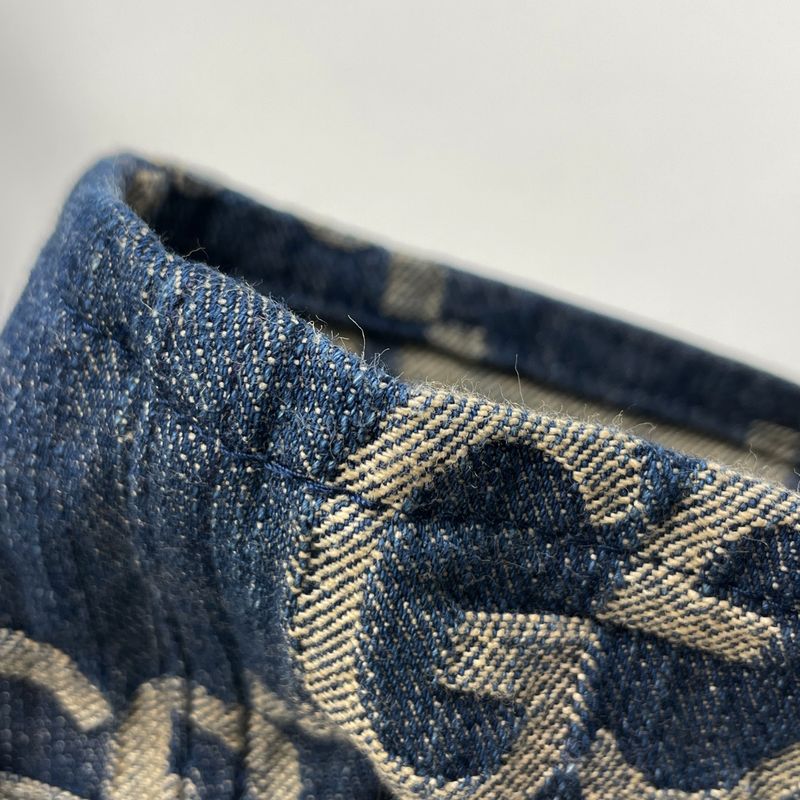 Gucci Pineapple Pants Jumbo GG Cropped Bottoms Denim Pants Cotton Blue Men's