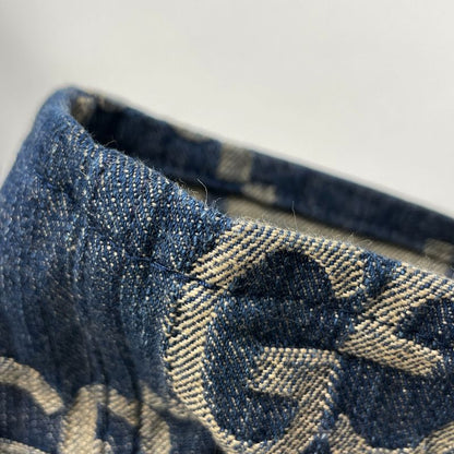 Gucci Pineapple Pants Jumbo GG Cropped Bottoms Denim Pants Cotton Blue Men's