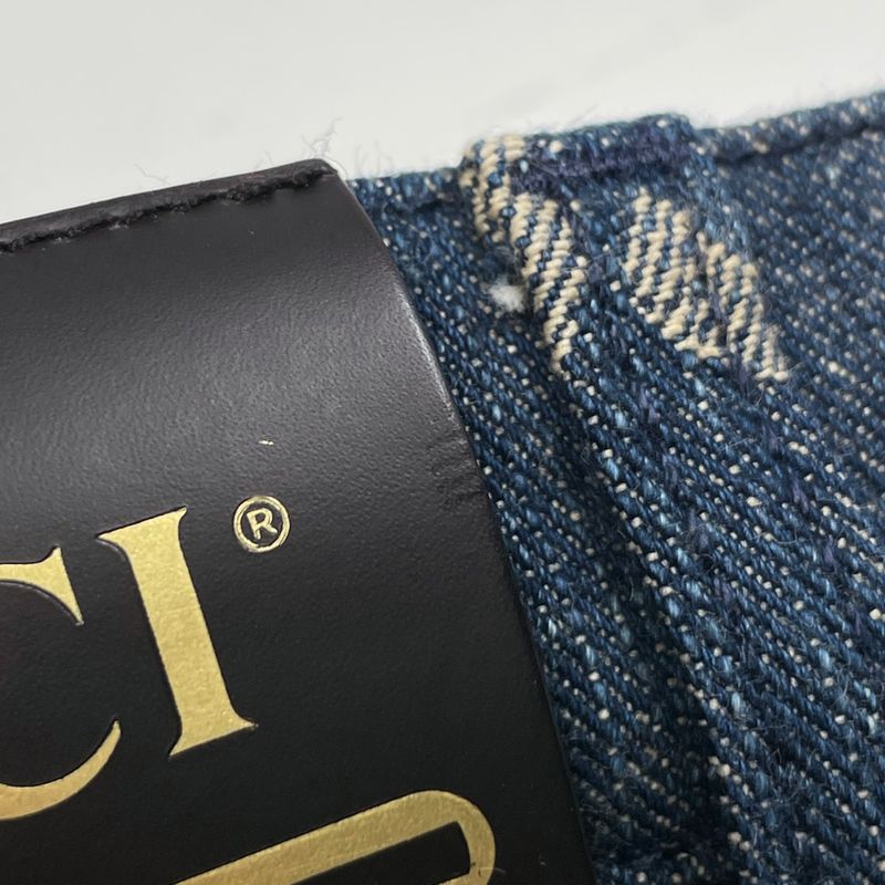 Gucci Pineapple Pants Jumbo GG Cropped Bottoms Denim Pants Cotton Blue Men's
