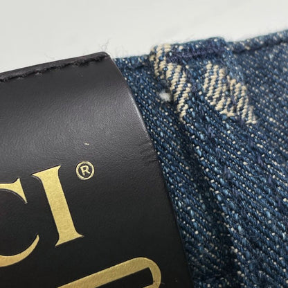 Gucci Pineapple Pants Jumbo GG Cropped Bottoms Denim Pants Cotton Blue Men's