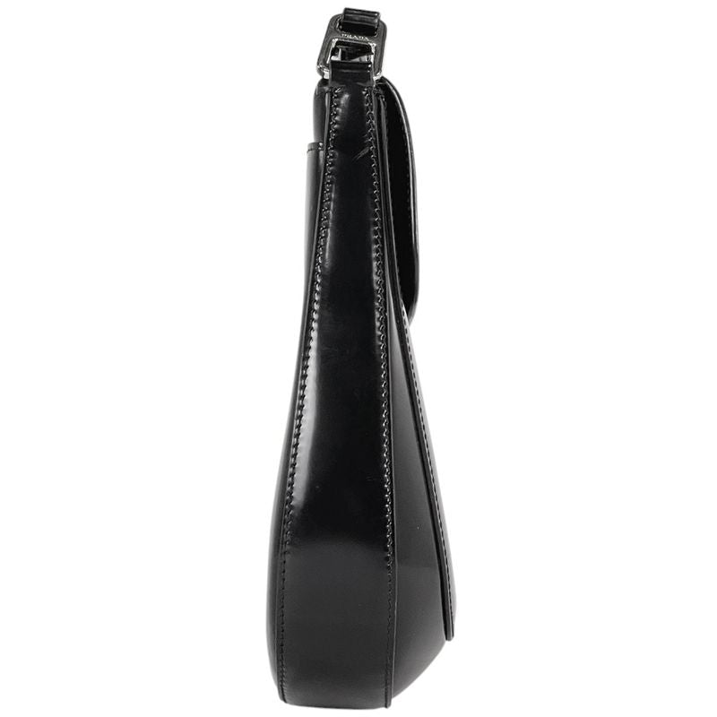 Prada Cles O Shoulder Bag Crossbody Logo Plate Shoulder Bag Leather Nero