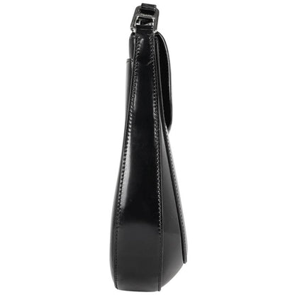 Prada Cles O Shoulder Bag Crossbody Logo Plate Shoulder Bag Leather Nero