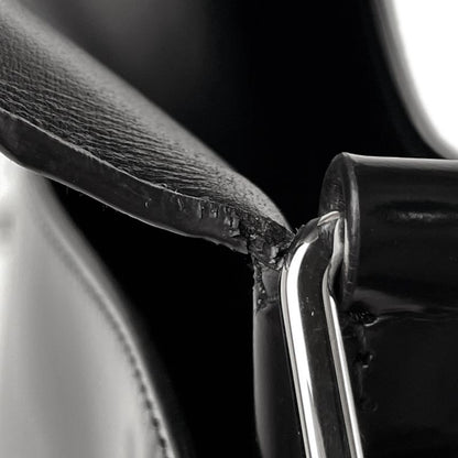 Prada Cles O Shoulder Bag Crossbody Logo Plate Shoulder Bag Leather Nero