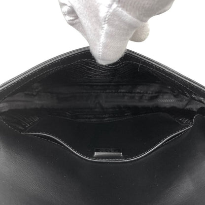 Prada Cles O Shoulder Bag Crossbody Logo Plate Shoulder Bag Leather Nero