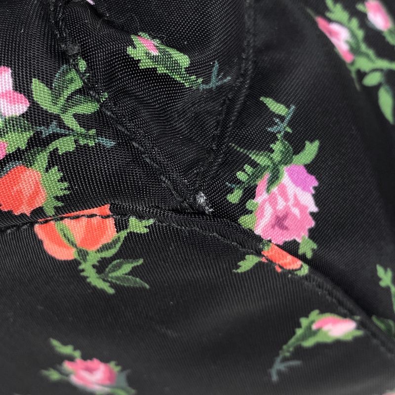 Prada Logo Plate Backpack Sac Floral Backpack Nylon Nero (Black) Multicolor