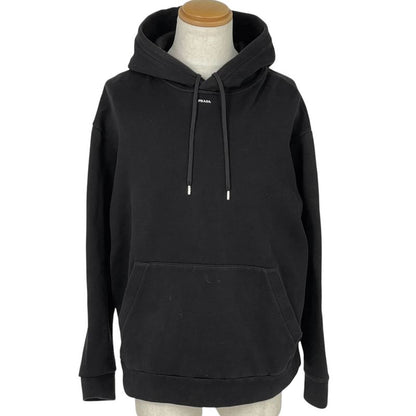 Prada Technical Cotton Hoodie Pullover Logo Top Hoodie Cotton Polyamide Black