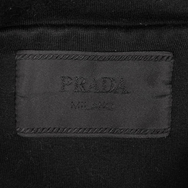 Prada Technical Cotton Hoodie Pullover Logo Top Hoodie Cotton Polyamide Black