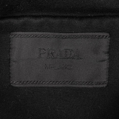 Prada Technical Cotton Hoodie Pullover Logo Top Hoodie Cotton Polyamide Black