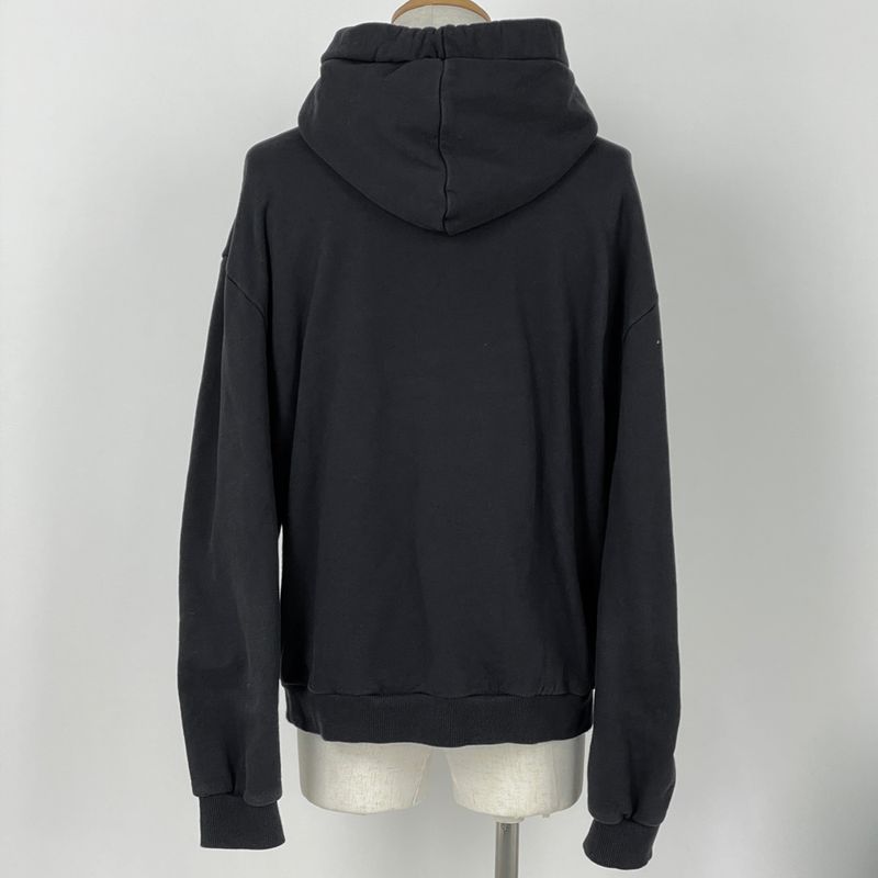 Celine Loose Hoodie Logo Pullover Cotton Fleece Top Hoodie Black Men's