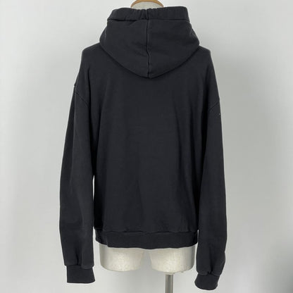 Celine Loose Hoodie Logo Pullover Cotton Fleece Top Hoodie Black Men's