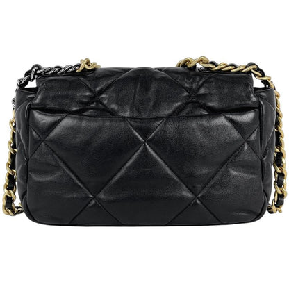 Chanel 19 Shoulder Bag Chain Handbag Coco Mark Shoulder Bag Leather Black