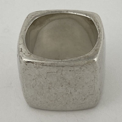 Chanel Logo Ring Square Wide Ring Size 16 Silver 925 Silver Ladies