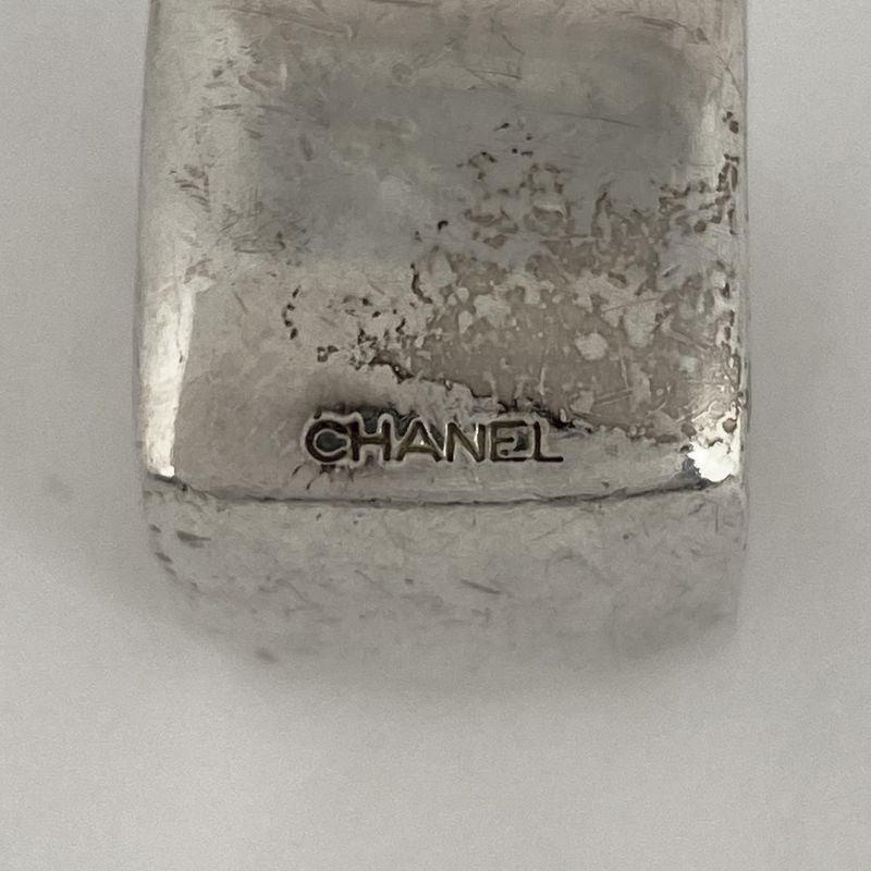 Chanel Logo Ring Square Wide Ring Size 16 Silver 925 Silver Ladies