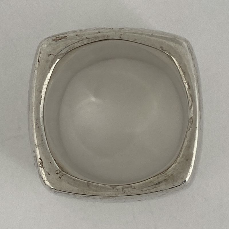 Chanel Logo Ring Square Wide Ring Size 16 Silver 925 Silver Ladies