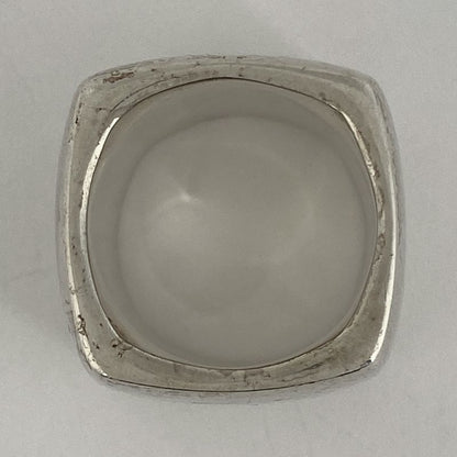 Chanel Logo Ring Square Wide Ring Size 16 Silver 925 Silver Ladies