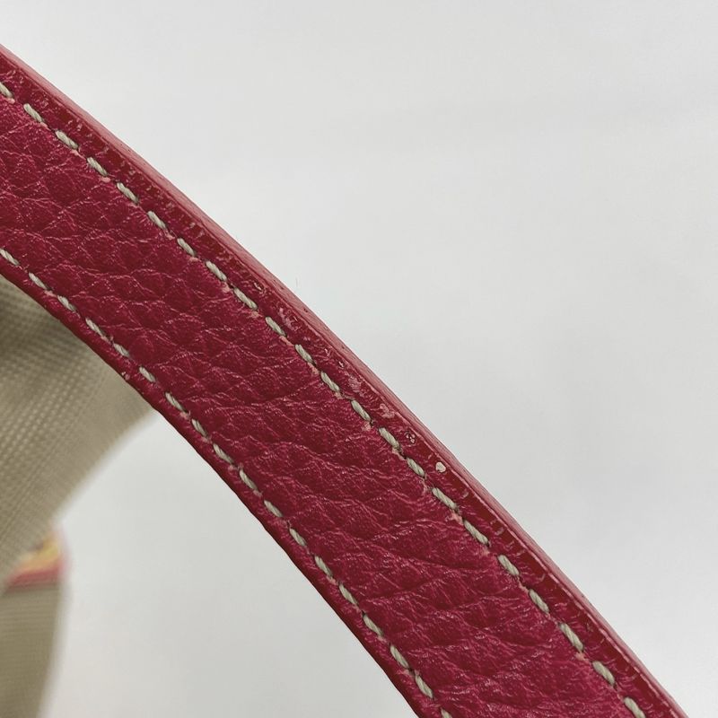 Prada Logo Jacquard Handbag 2way Shoulder Bag Ribbon Handbag Canvas Brown Women