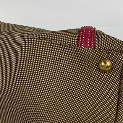 Prada Logo Jacquard Handbag 2way Shoulder Bag Ribbon Handbag Canvas Brown Women