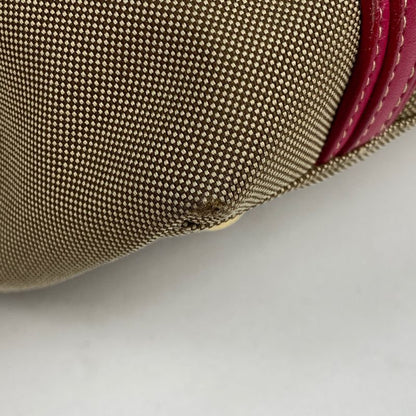 Prada Logo Jacquard Handbag 2way Shoulder Bag Ribbon Handbag Canvas Brown Women