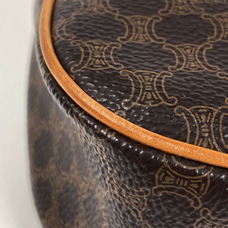 Celine Macadam Pattern Handbag Accessory Pouch Handbag Coated Canvas Brown Women