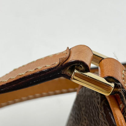 Celine Macadam Pattern Handbag Accessory Pouch Handbag Coated Canvas Brown Women