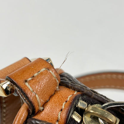 Celine Macadam Pattern Handbag Accessory Pouch Handbag Coated Canvas Brown Women