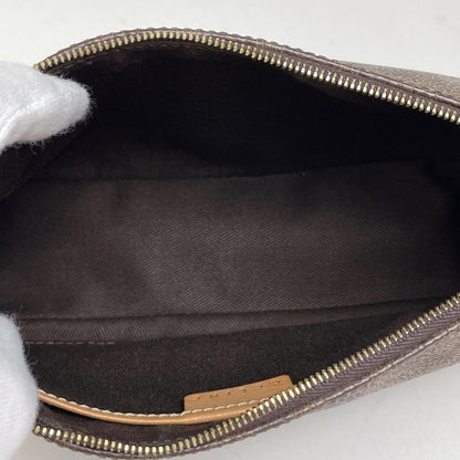 Celine Macadam Pattern Handbag Accessory Pouch Handbag Coated Canvas Brown Women