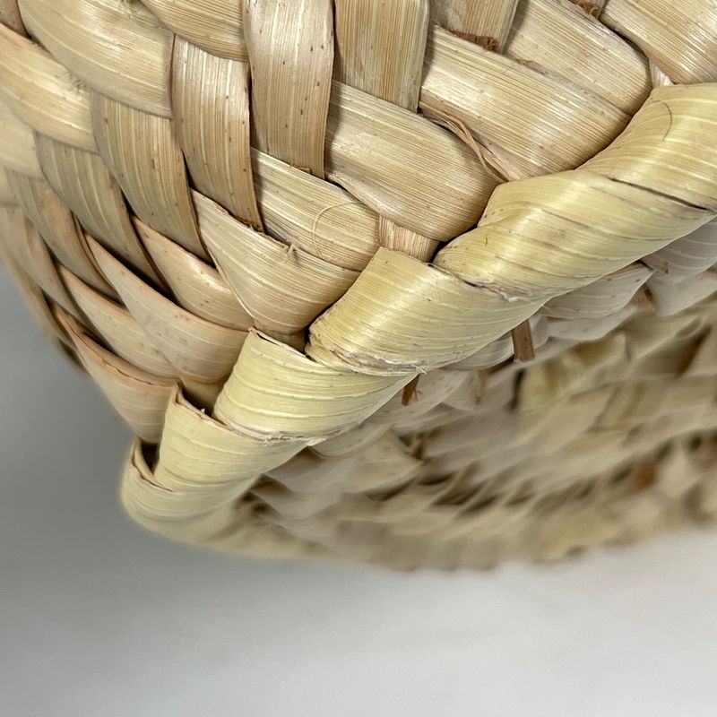 Celine Triomphe Pannier 2way Shoulder Bag Basket Bag Mini Handbag Raffia Beige