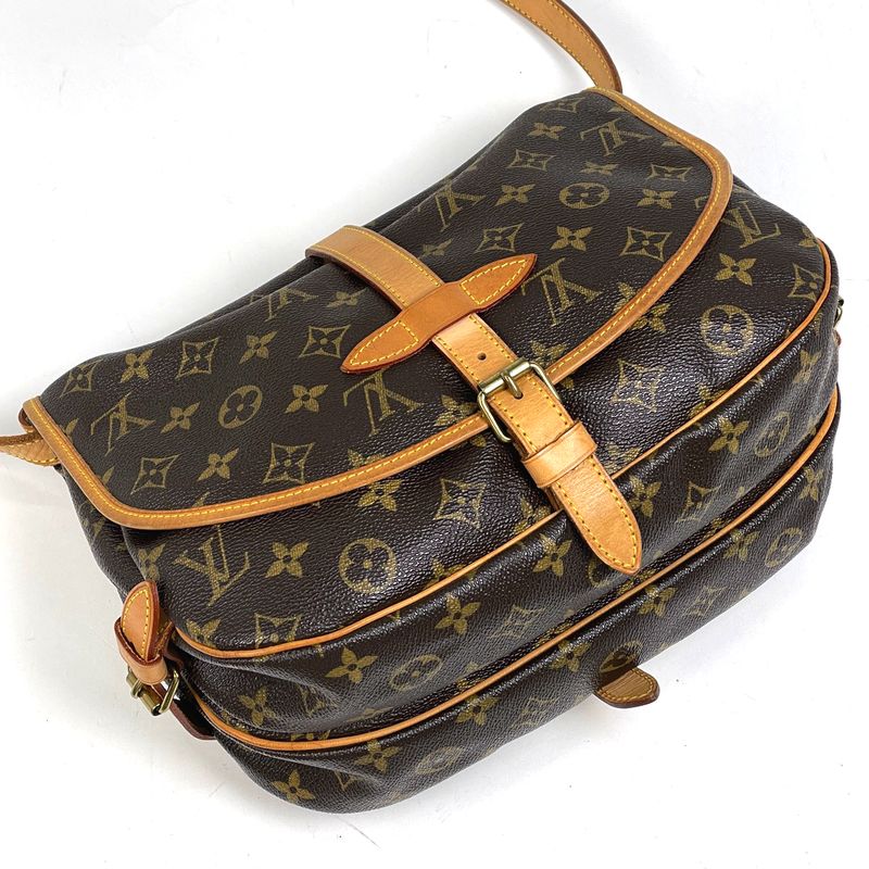 Louis Vuitton Saumur 30 Crossbody Shoulder Bag Monogram Brown M42256 Women
