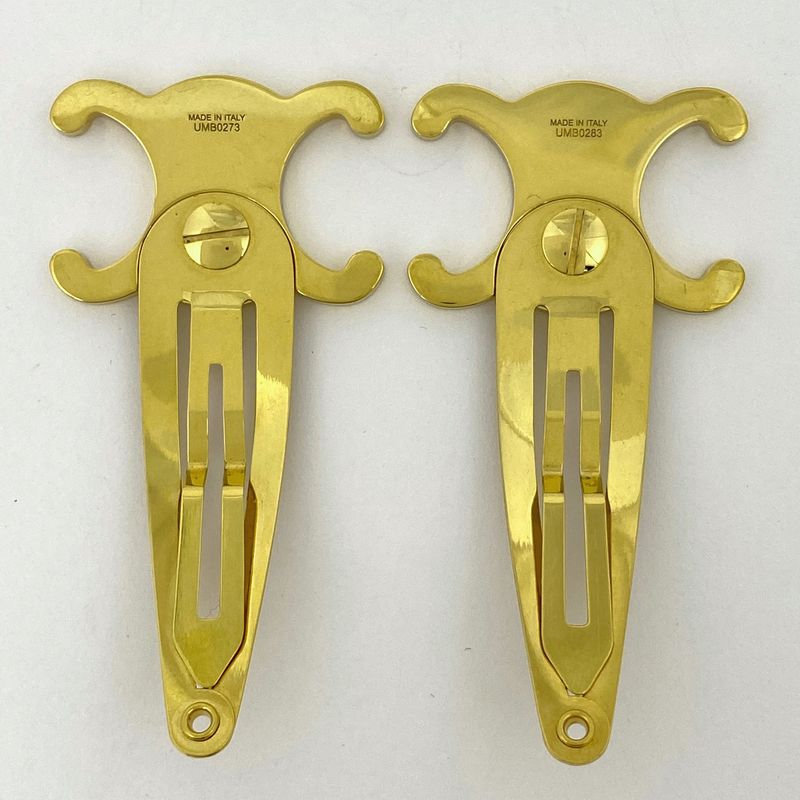 Celine Triomphe Hairpin Hair Clip Hairpin GP Gold Women