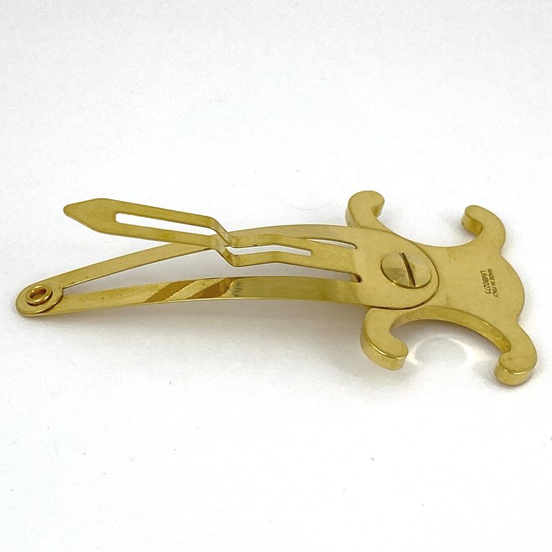 Celine Triomphe Hairpin Hair Clip Hairpin GP Gold Women