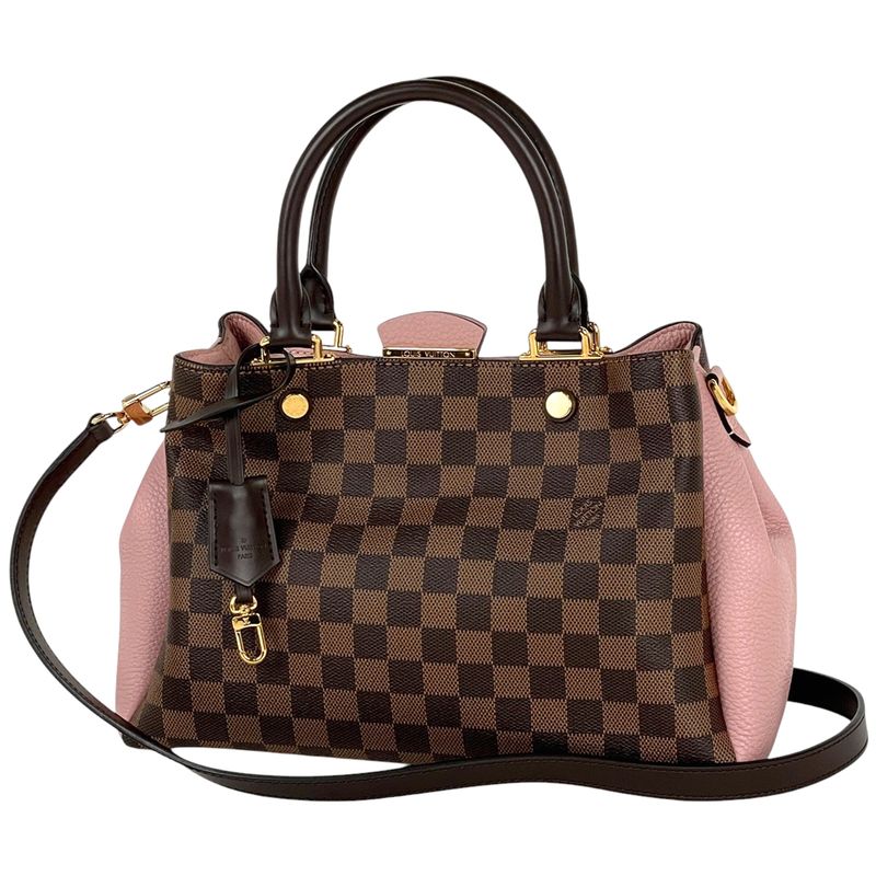 Louis Vuitton Brittany 2way Shoulder Bag Handbag Damier Brown Magnolia (Pink)