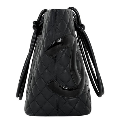 Chanel Cambon Line Large Tote Bag Coco Mark Shoulder Bag Tote Leather Black