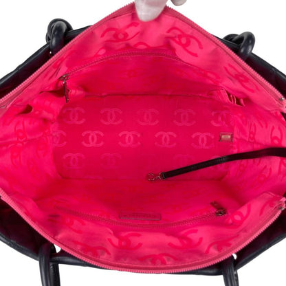 Chanel Cambon Line Large Tote Bag Coco Mark Shoulder Bag Tote Leather Black