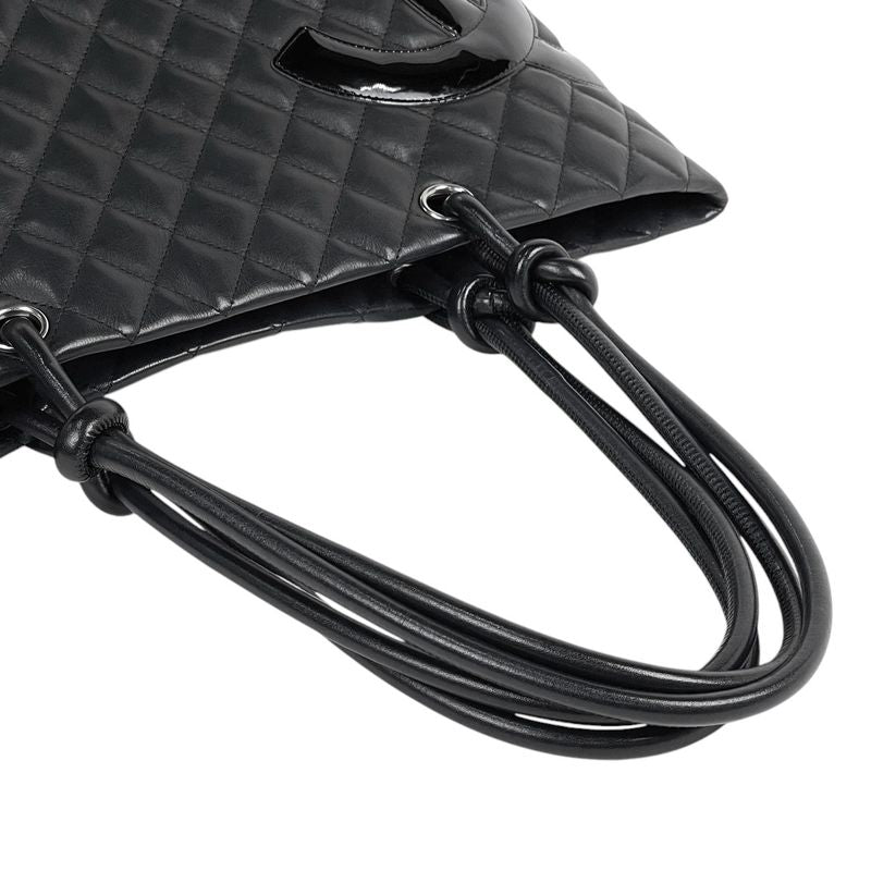 Chanel Cambon Line Large Tote Bag Coco Mark Shoulder Bag Tote Leather Black