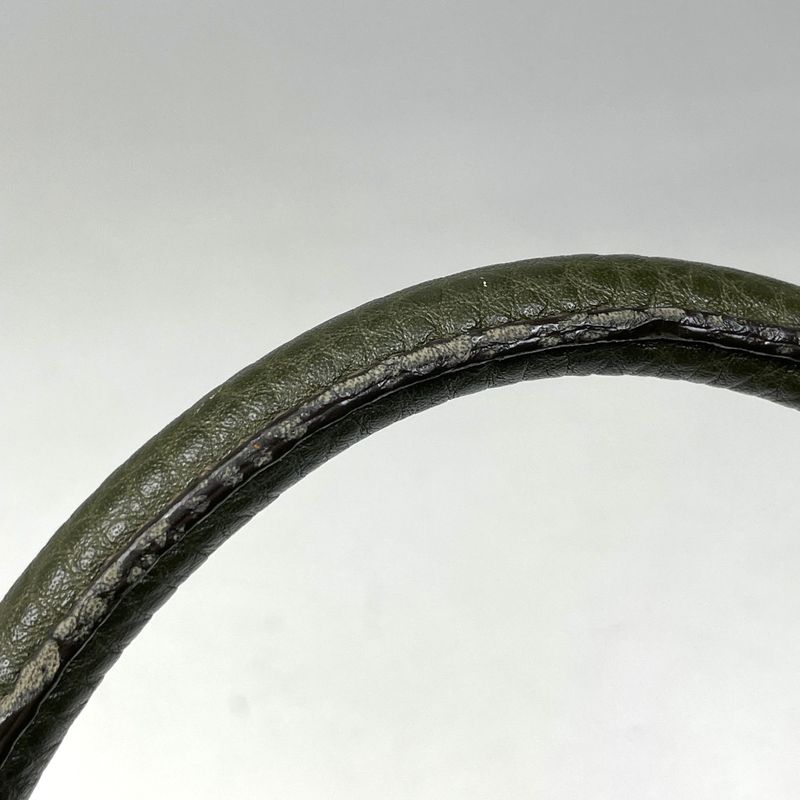 Prada Logo Handbag Khaki Handbag Leather Green Bn2534 Women