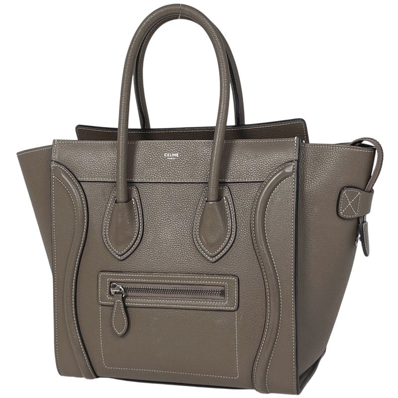 Celine Luggage Micro Shopper Tote Handbag Leather Glaze Women's