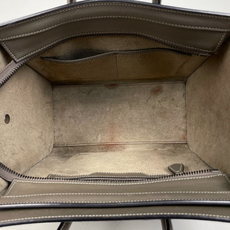 Celine Luggage Micro Shopper Tote Handbag Leather Glaze Women's