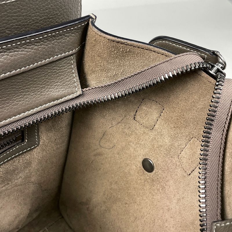 Celine Luggage Micro Shopper Tote Handbag Leather Glaze Women's