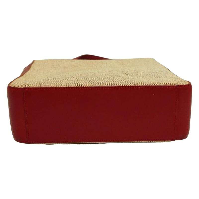 Prada Tote Bag - Beige And Red Mini Bag Leather